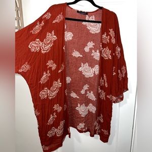 Red Floral Kimono